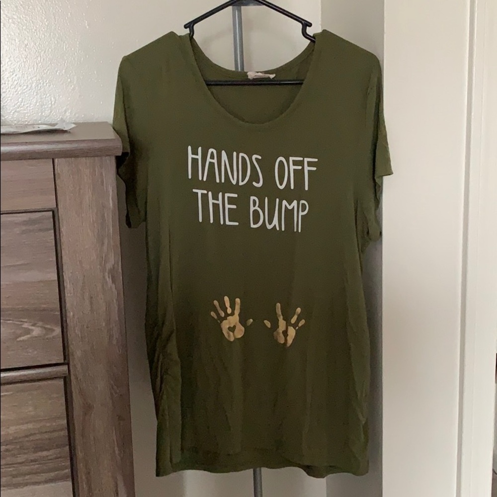 Hands off the bump maternity shirt